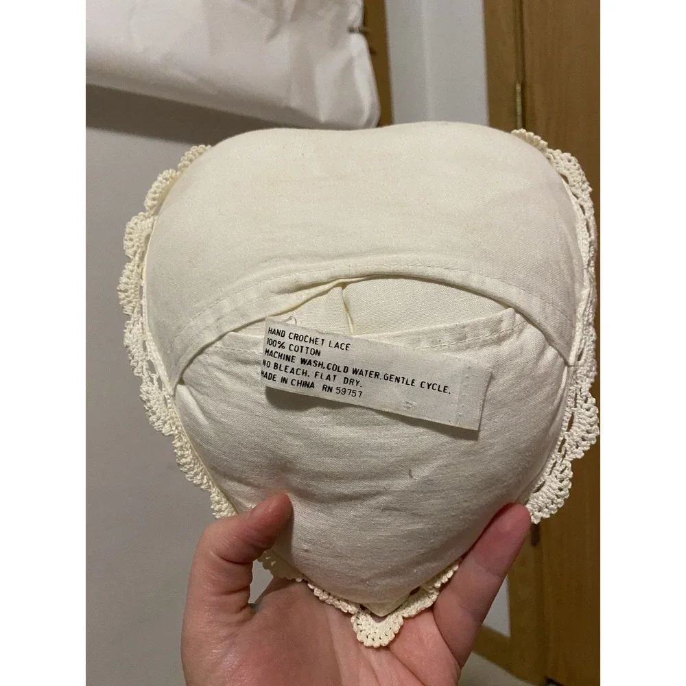 Handmade Vintage Heart Laced Pillow